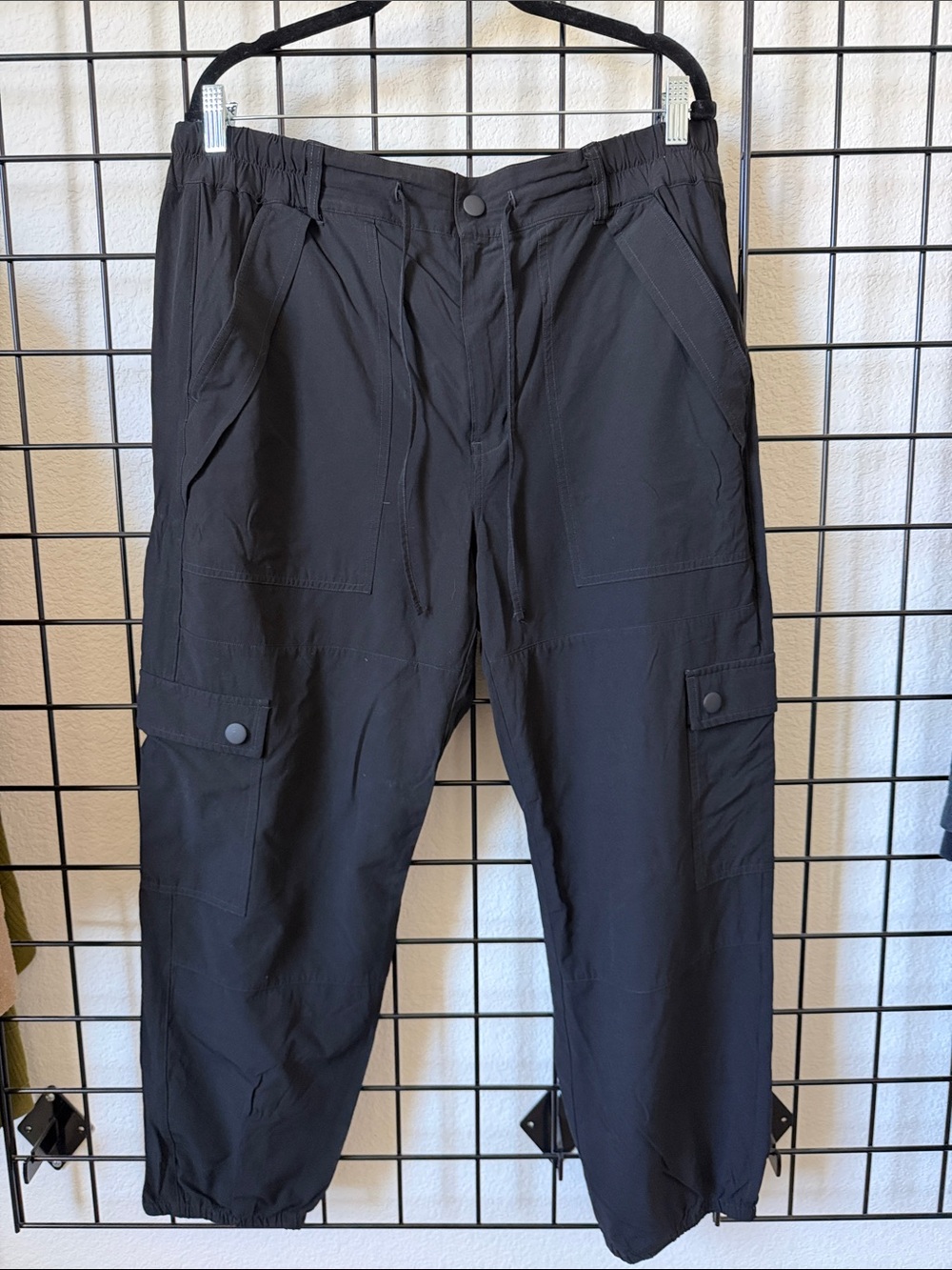 CAbi Black Drawstring Cargo Joggers